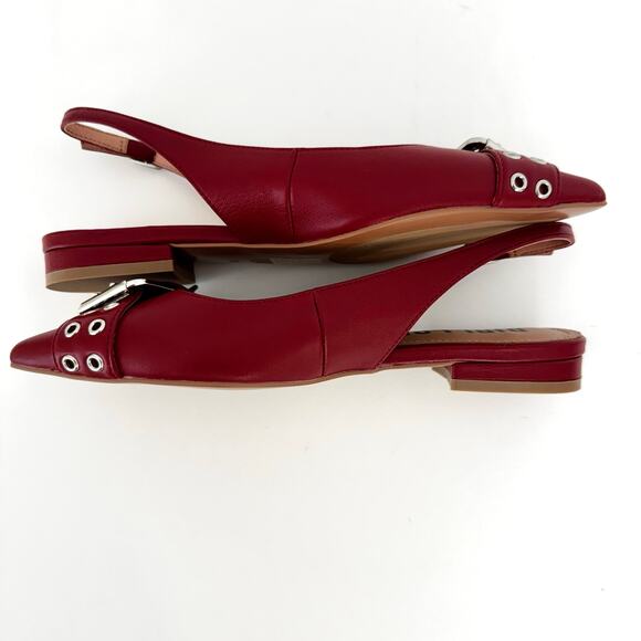 Bibi Lou Samira Motto Pointed Toe Slingback Sandals Flats Carmine | EU 36 (US 6) - Picture 9 of 13